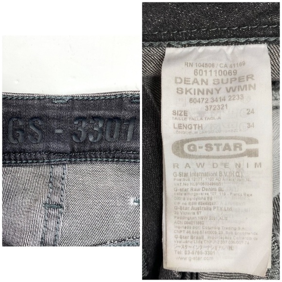 G-STAR GS-3301 Dean Super WMN Skinny Jeans in Washed Black - Picture 6 of 9